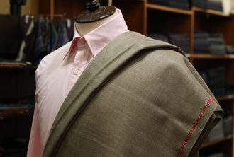 麻,リネン,シルク,ウール,ジャケット,PIACENZA,イタリア,生地,グリーン,カーキ