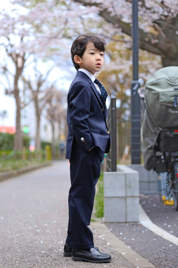 オーダーキッズスーツ KIDSSUITS テーラーフクオカ テーラーフクオカ 子供服 カノニコ 紺無地-3