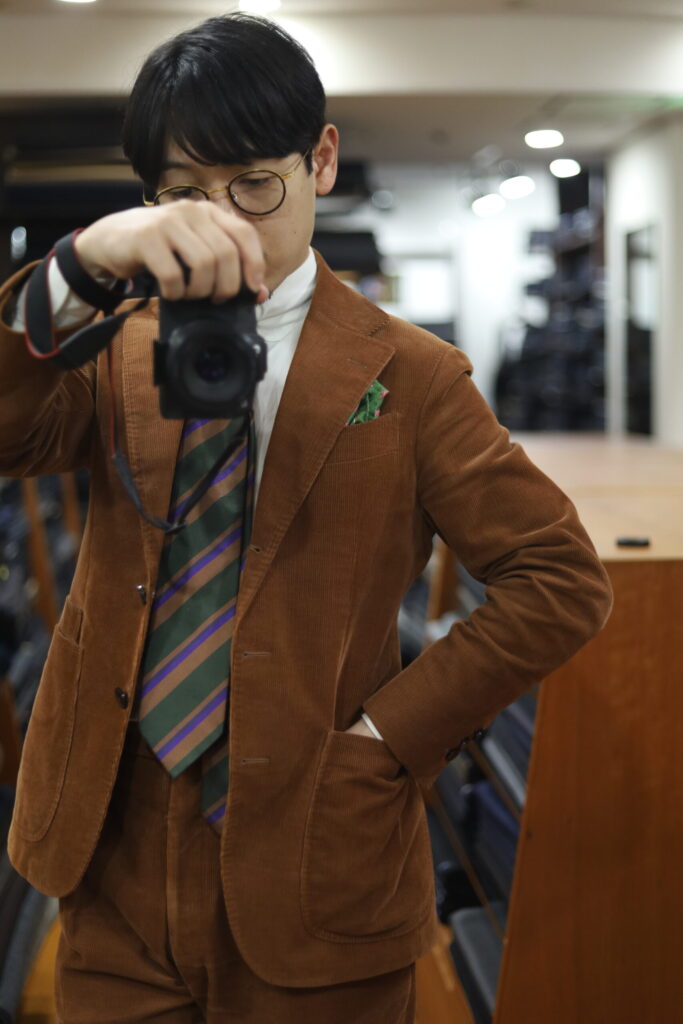 オーダーコーデュロイスーツ エイジング スタイリング テーラーフクオカ Corduroy suit-3