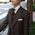 Tailor Fukuoka,銀座,オーダー,ブラウン,茶,クラシック,スリーピース,新作,私物,