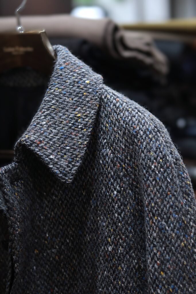 オーダーバルマカーンコート 最新バージョン テーラーフクオカ ラグランスリーブ Aラインシルエット 袖巾